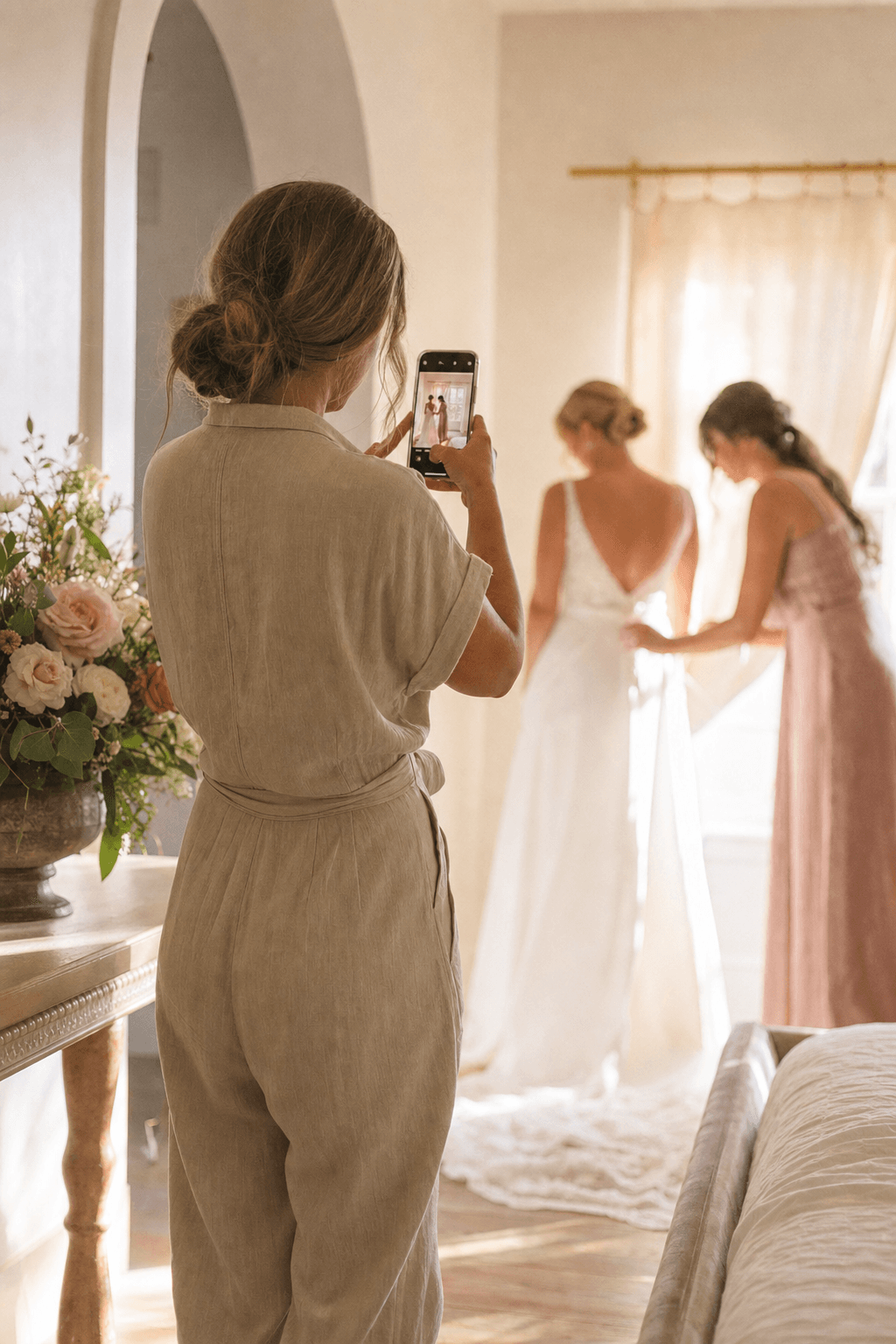 Afterglow content creator filming a bridal moment